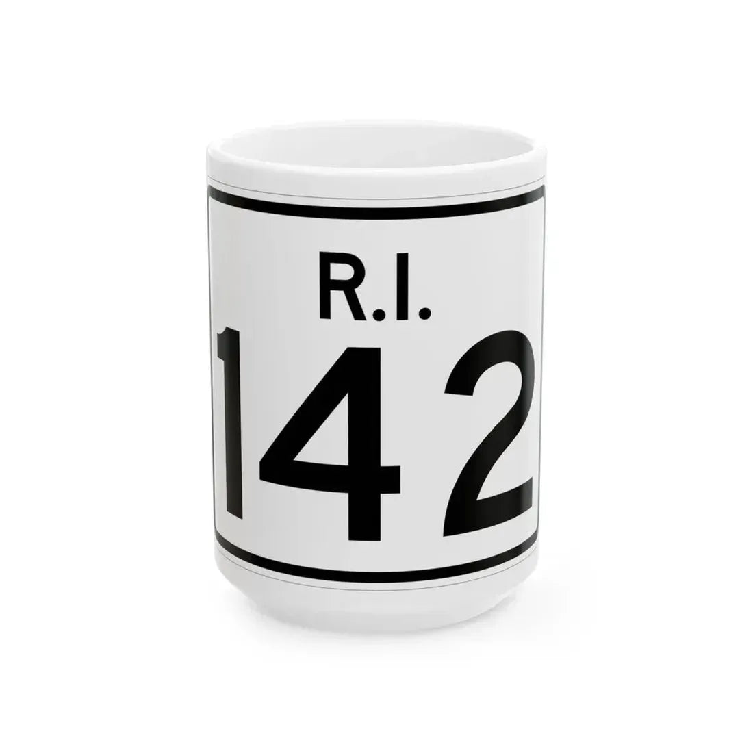 Rhode Island 142 (Rhode Island) (Road Sign) White Coffee Mug 15oz - Go Mug Yourself