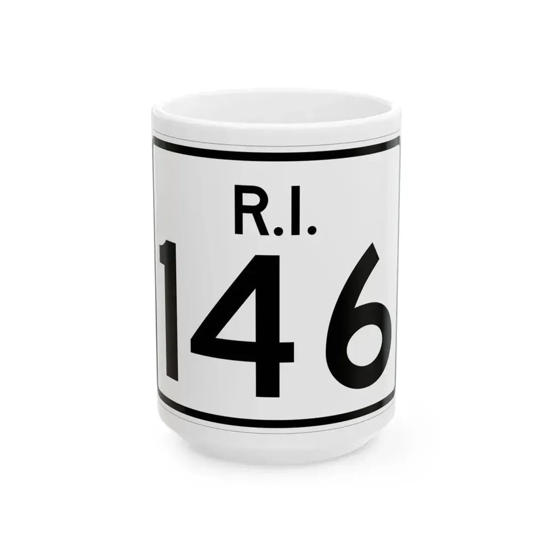 Rhode Island 146 (Rhode Island) (Road Sign) White Coffee Mug 15oz - Go Mug Yourself