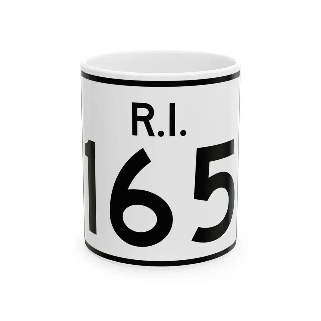 Rhode Island 165 (Rhode Island) (Road Sign) White Coffee Mug 11oz - Go Mug Yourself