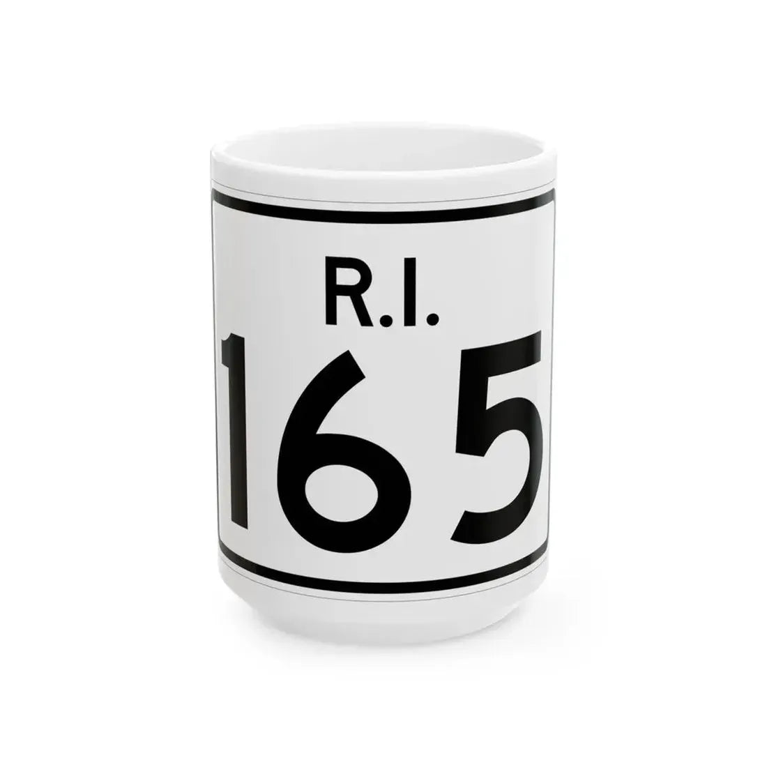 Rhode Island 165 (Rhode Island) (Road Sign) White Coffee Mug 15oz - Go Mug Yourself