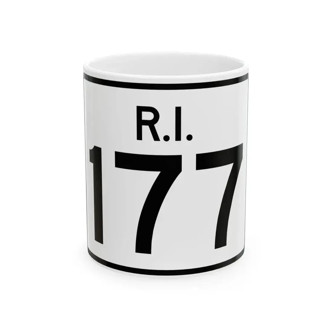 Rhode Island 177 (Rhode Island) (Road Sign) White Coffee Mug 11oz - Go Mug Yourself