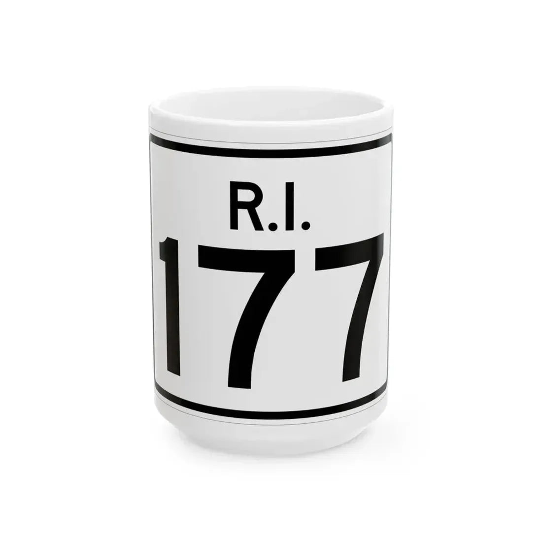 Rhode Island 177 (Rhode Island) (Road Sign) White Coffee Mug 15oz - Go Mug Yourself