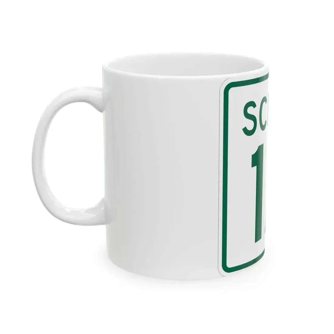 Rhode Island 1A Scenic (Rhode Island) (Road Sign) White Coffee Mug - Go Mug Yourself