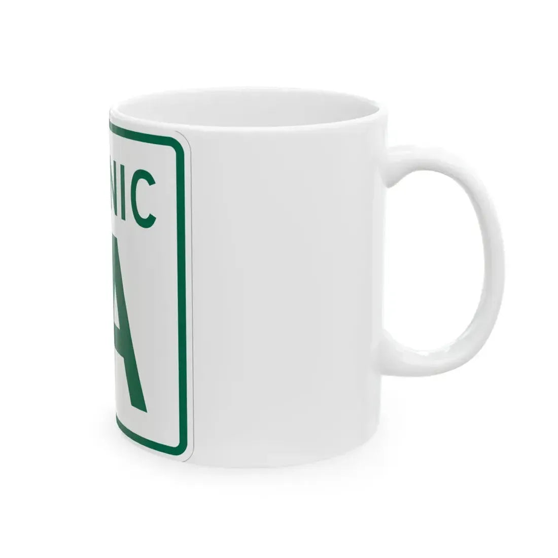 Rhode Island 1A Scenic (Rhode Island) (Road Sign) White Coffee Mug - Go Mug Yourself