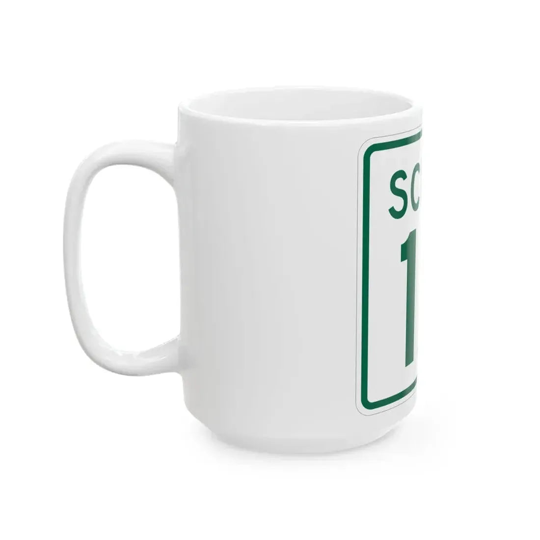 Rhode Island 1A Scenic (Rhode Island) (Road Sign) White Coffee Mug - Go Mug Yourself