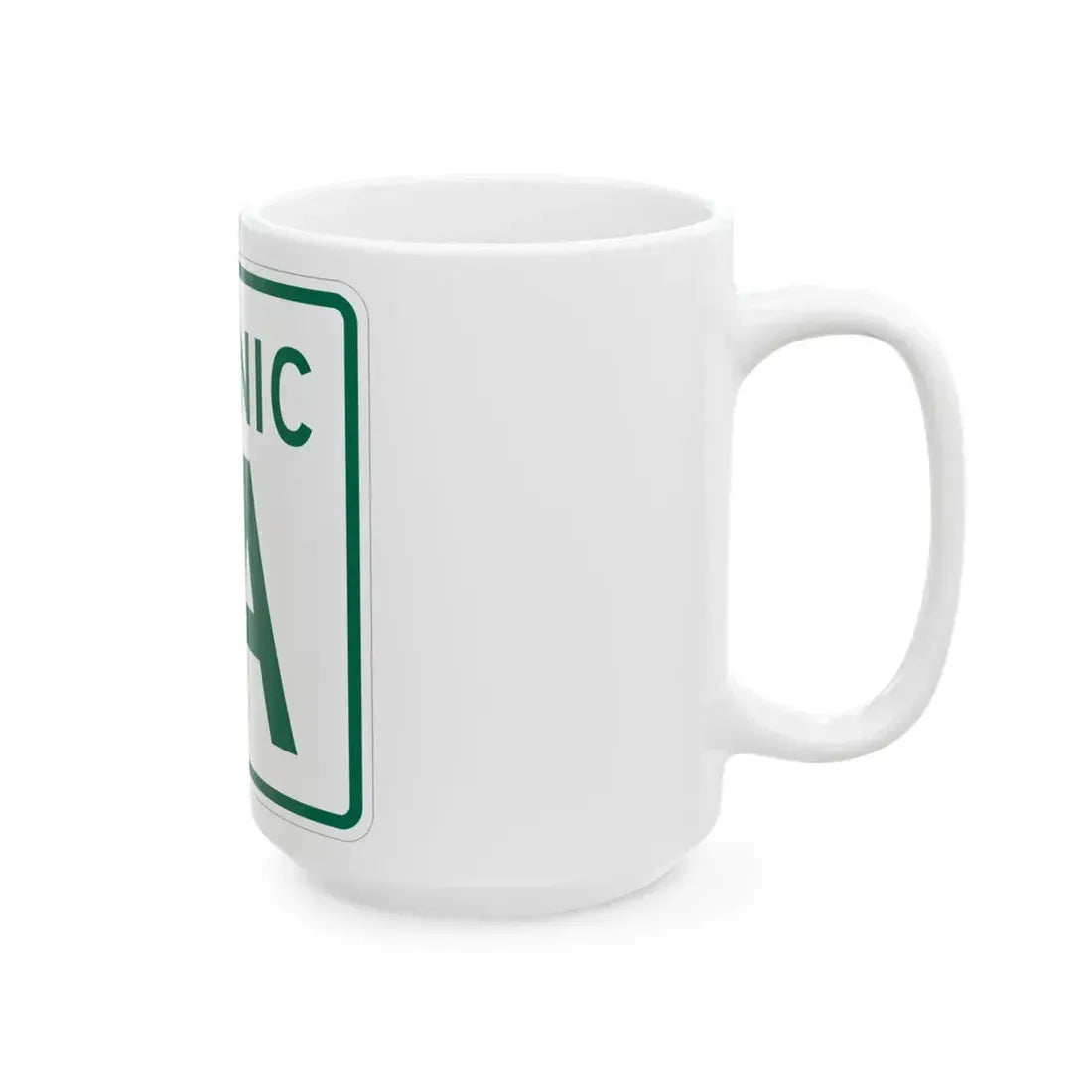 Rhode Island 1A Scenic (Rhode Island) (Road Sign) White Coffee Mug - Go Mug Yourself