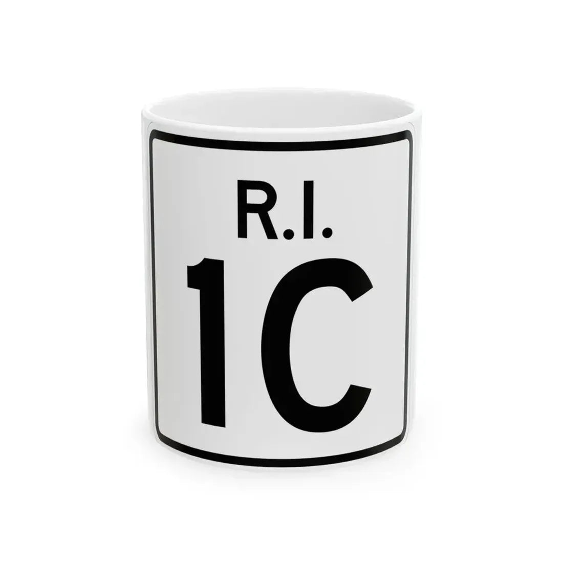 Rhode Island 1C (Rhode Island) (Road Sign) White Coffee Mug 11oz - Go Mug Yourself