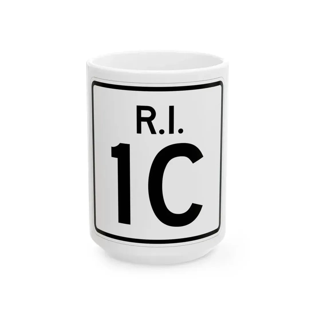 Rhode Island 1C (Rhode Island) (Road Sign) White Coffee Mug 15oz - Go Mug Yourself