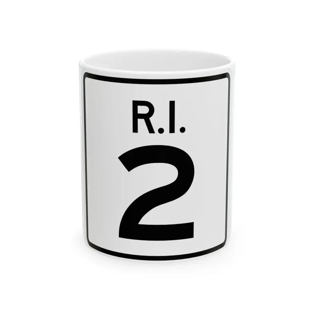 Rhode Island 2 (Rhode Island) (Road Sign) White Coffee Mug 11oz - Go Mug Yourself