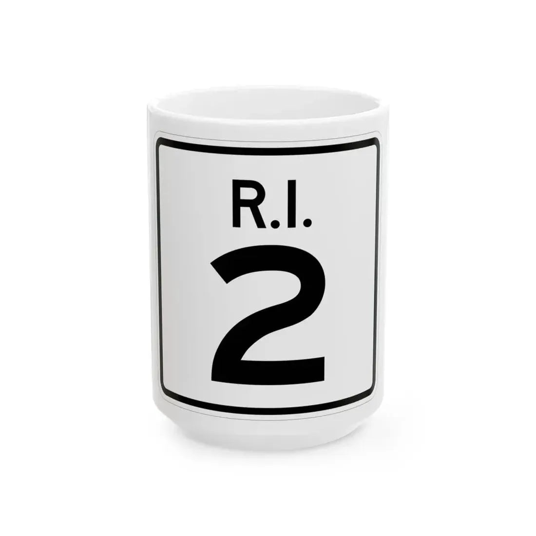 Rhode Island 2 (Rhode Island) (Road Sign) White Coffee Mug 15oz - Go Mug Yourself