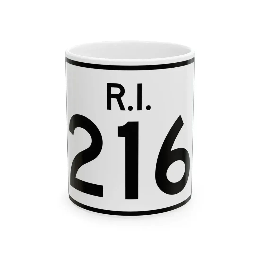 Rhode Island 216 (Rhode Island) (Road Sign) White Coffee Mug 11oz - Go Mug Yourself