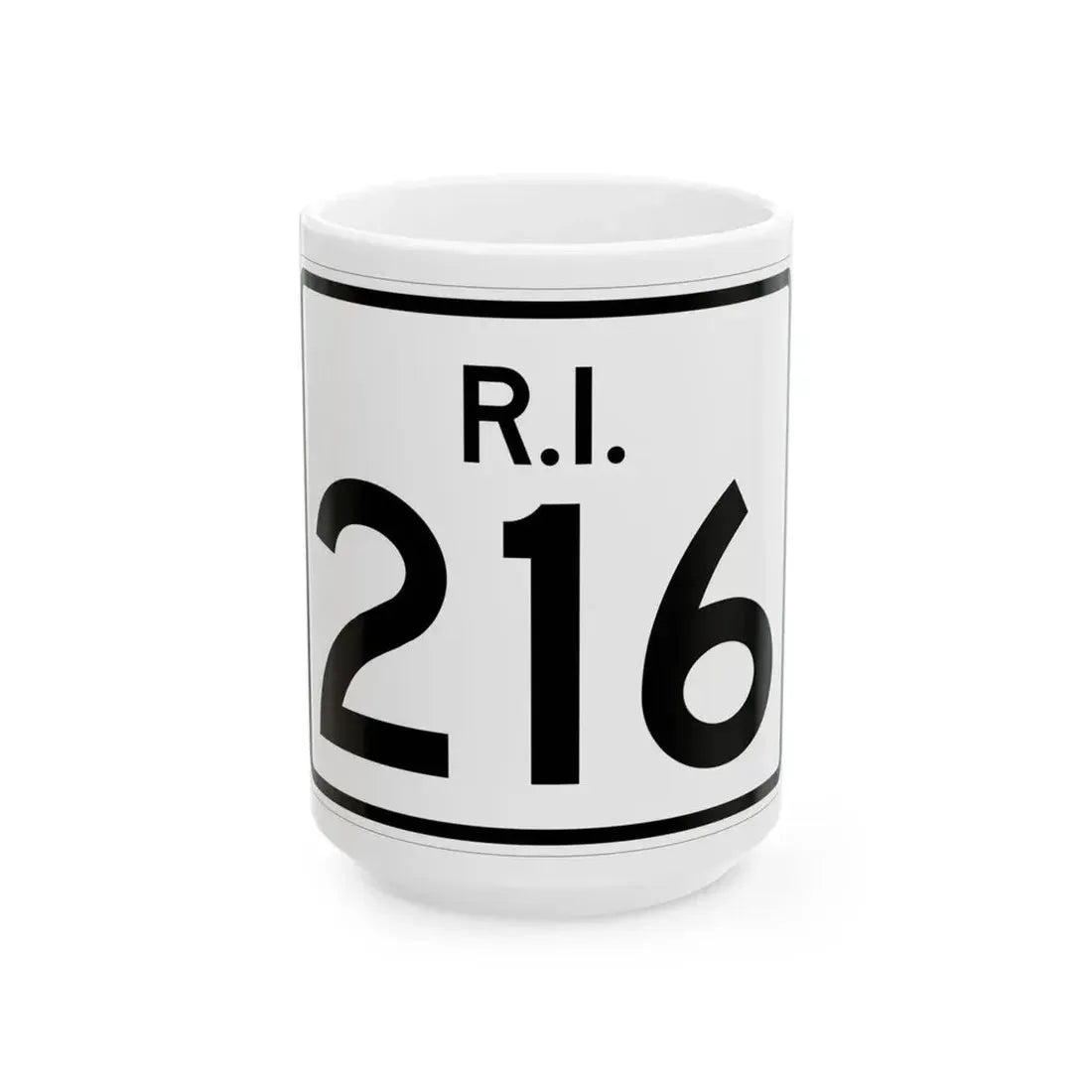 Rhode Island 216 (Rhode Island) (Road Sign) White Coffee Mug 15oz - Go Mug Yourself