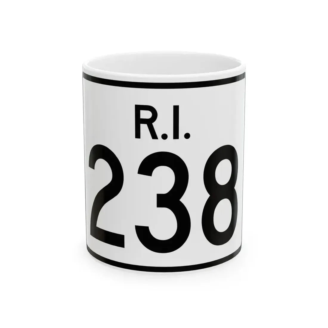Rhode Island 238 (Rhode Island) (Road Sign) White Coffee Mug 11oz - Go Mug Yourself