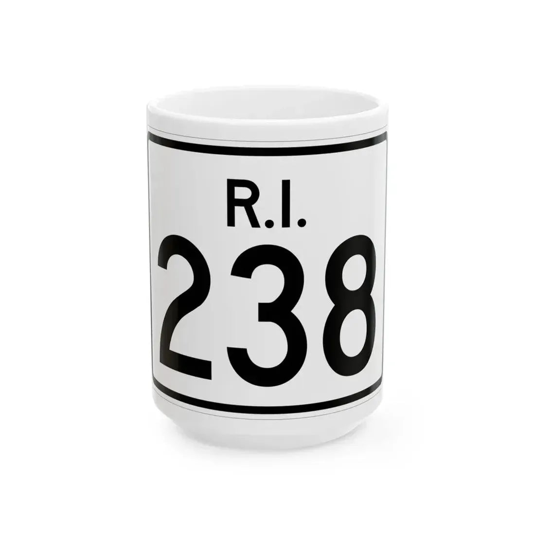 Rhode Island 238 (Rhode Island) (Road Sign) White Coffee Mug 15oz - Go Mug Yourself