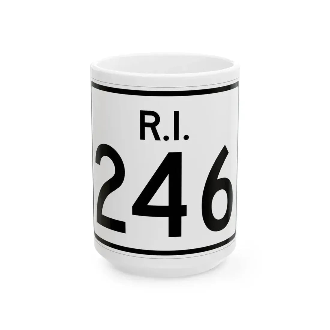 Rhode Island 246 (Rhode Island) (Road Sign) White Coffee Mug 15oz - Go Mug Yourself