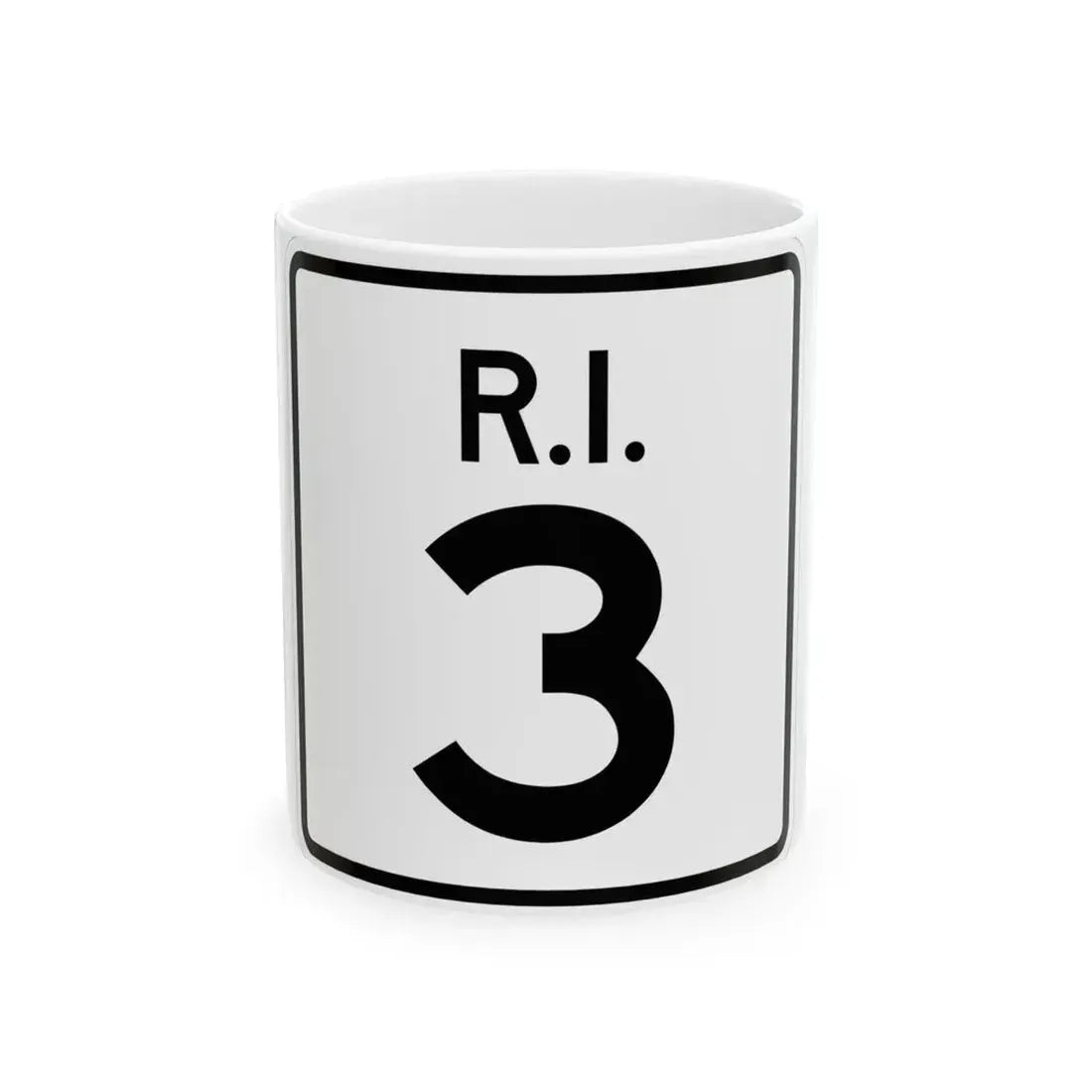 Rhode Island 3 (Rhode Island) (Road Sign) White Coffee Mug 11oz - Go Mug Yourself