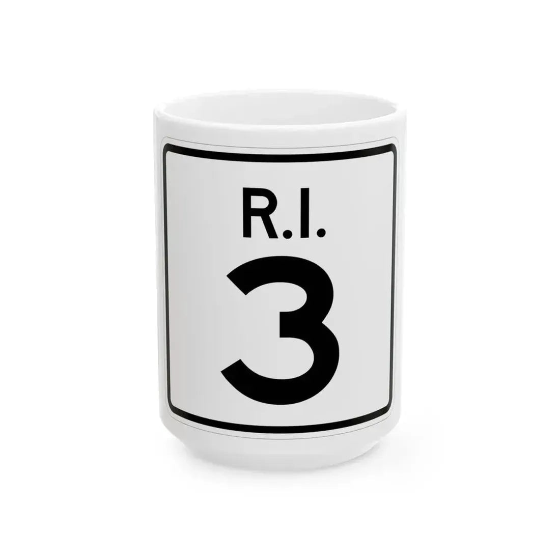Rhode Island 3 (Rhode Island) (Road Sign) White Coffee Mug 15oz - Go Mug Yourself