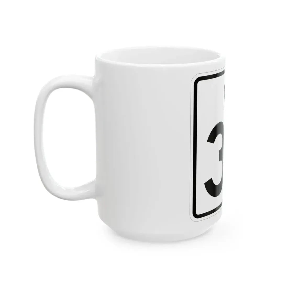 Rhode Island 33 (Rhode Island) (Road Sign) White Coffee Mug - Go Mug Yourself