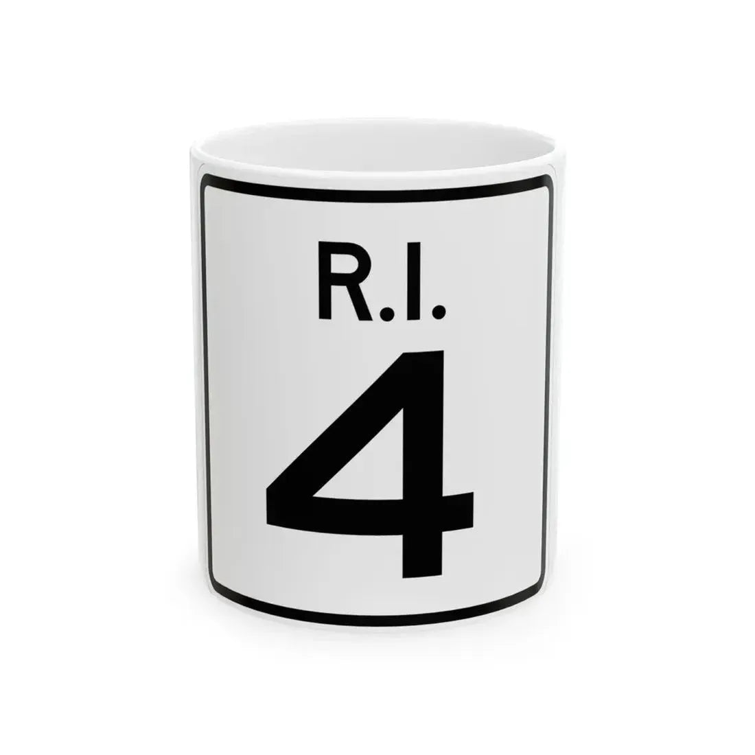 Rhode Island 4 (Rhode Island) (Road Sign) White Coffee Mug 11oz - Go Mug Yourself