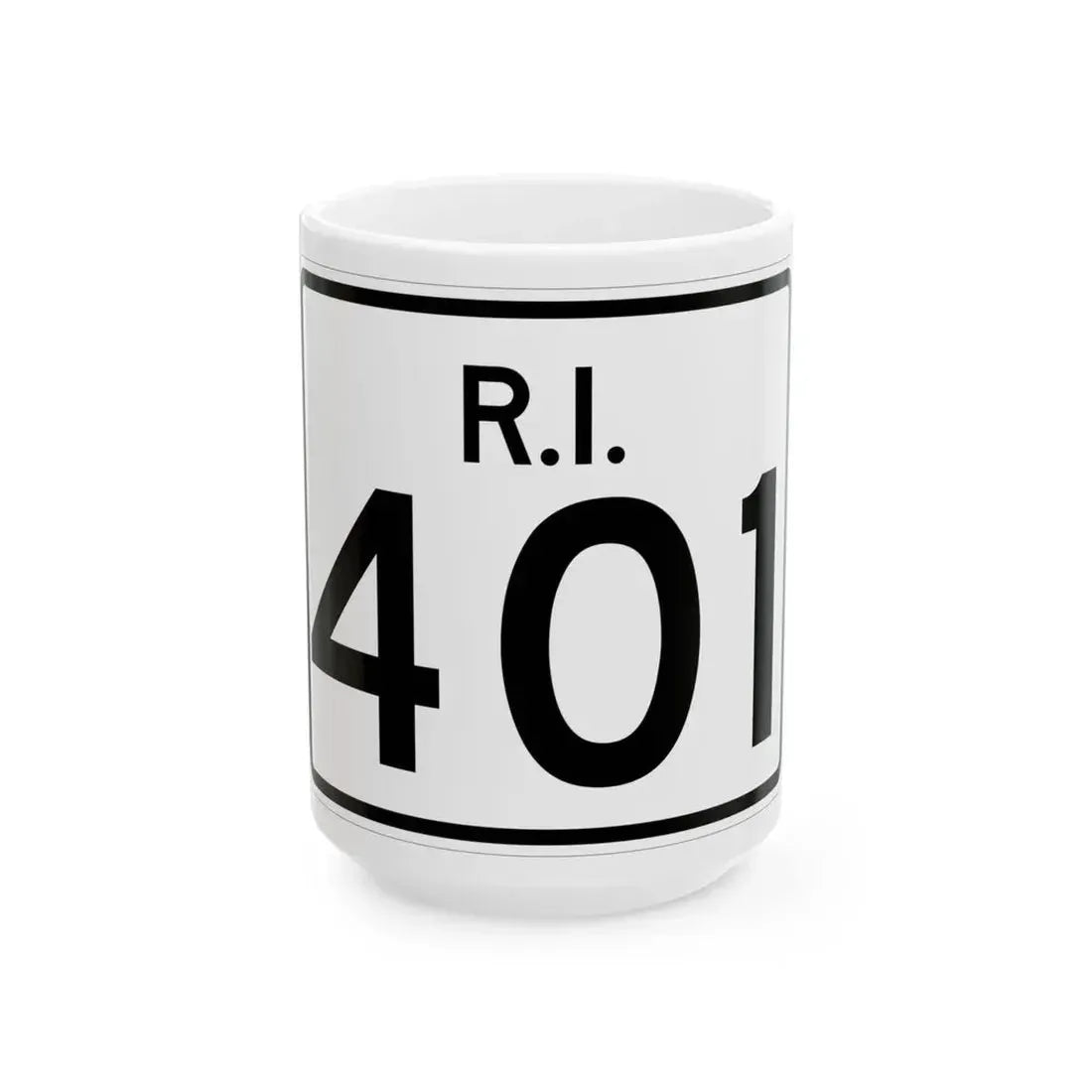 Rhode Island 401 (Rhode Island) (Road Sign) White Coffee Mug 15oz - Go Mug Yourself