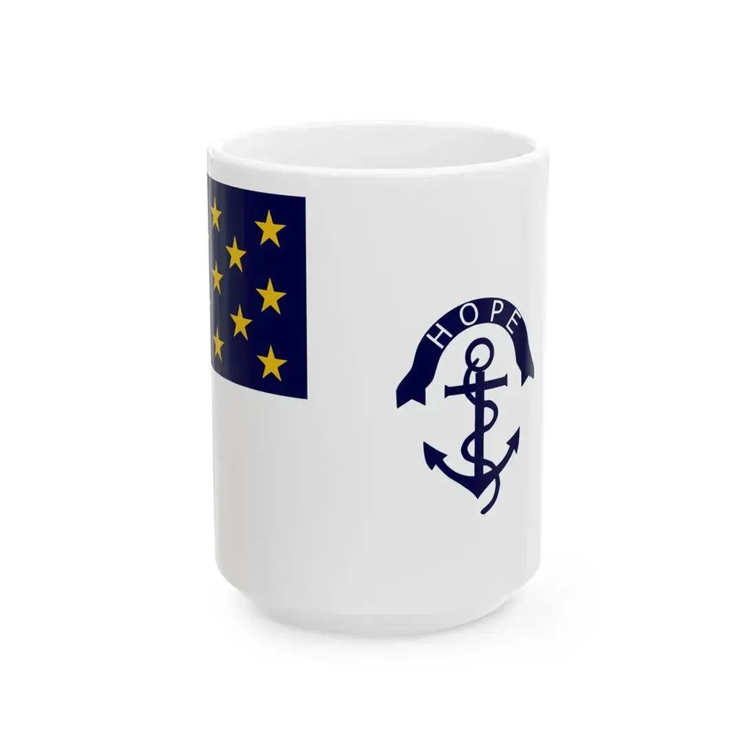 Rhode Island Regimental Flag (United States) White Coffee Mug 15oz - Go Mug Yourself
