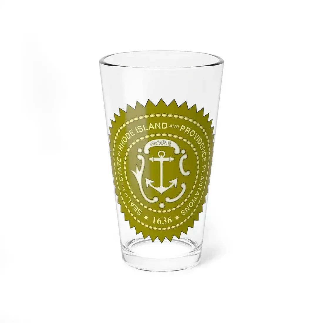Rhode Island State Seal 2 - Pint Glass 16oz 16oz - Go Mug Yourself
