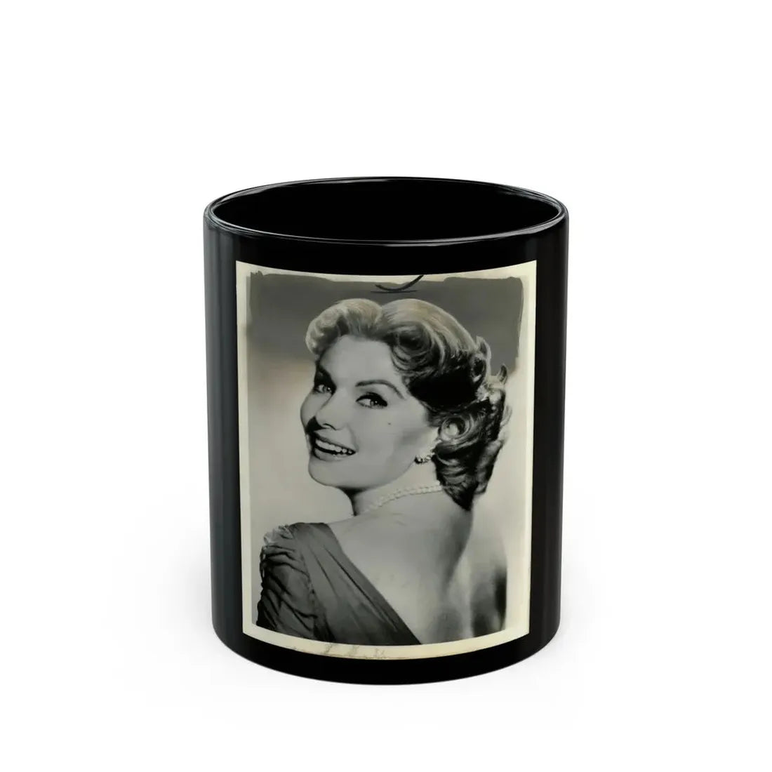 Rhonda Fleming #124 (Vintage Female Icon) Black Coffee Mug 11oz - Go Mug Yourself