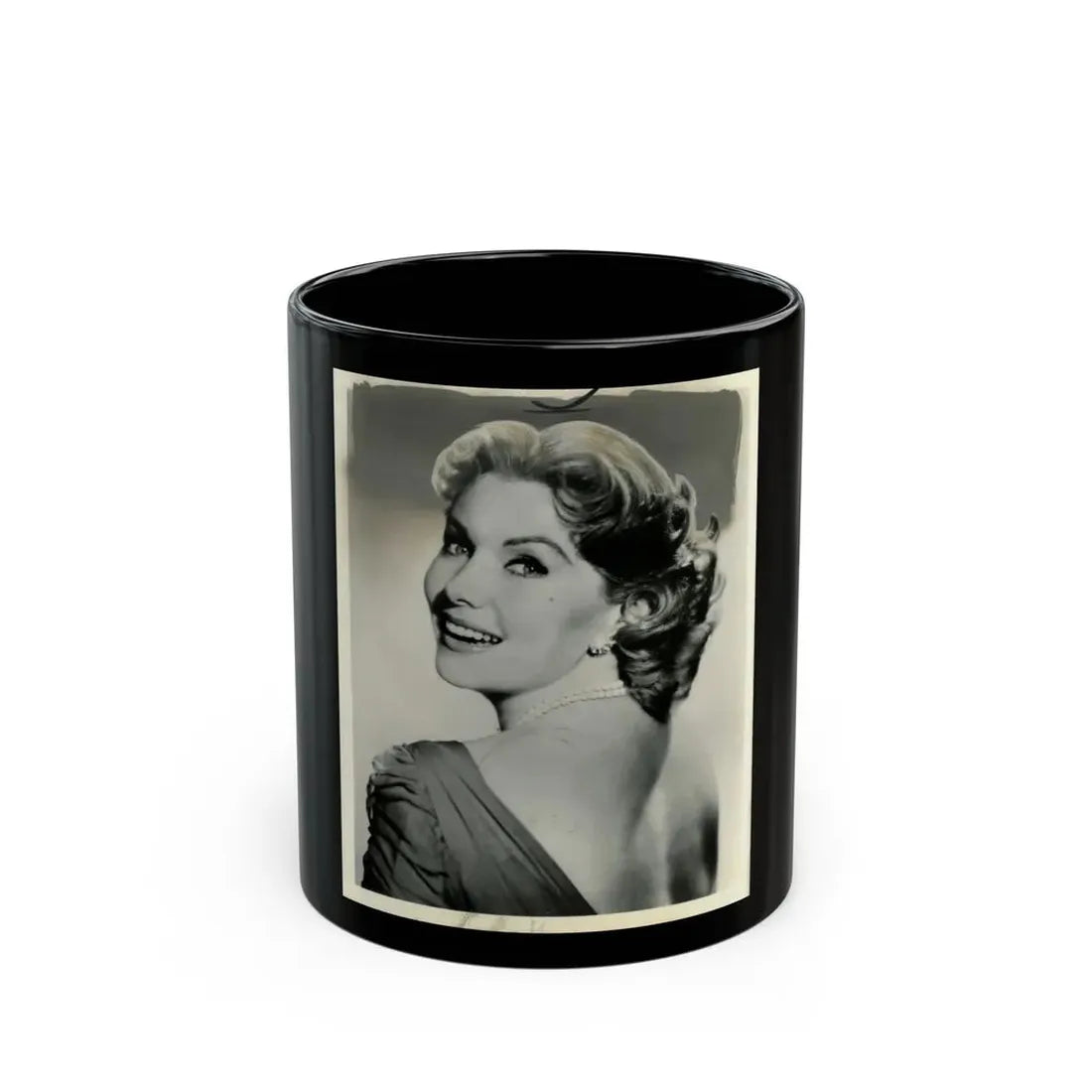 Rhonda Fleming #136 (Vintage Female Icon) Black Coffee Mug 11oz - Go Mug Yourself