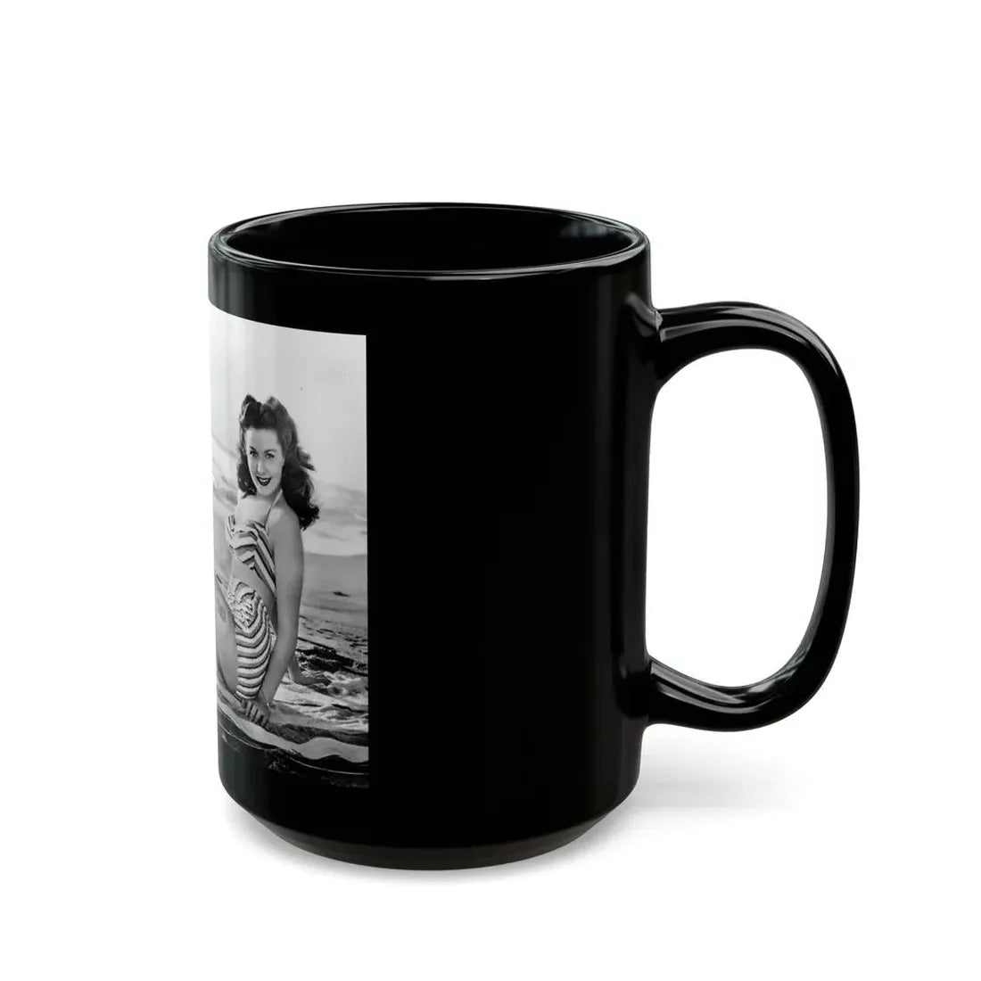 Rhonda Fleming #149 (Vintage Female Icon) Black Coffee Mug - Go Mug Yourself