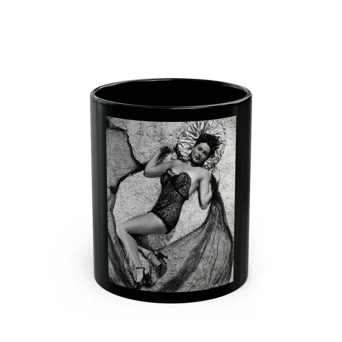 Rhonda Fleming #159 (Vintage Female Icon) Black Coffee Mug 11oz - Go Mug Yourself