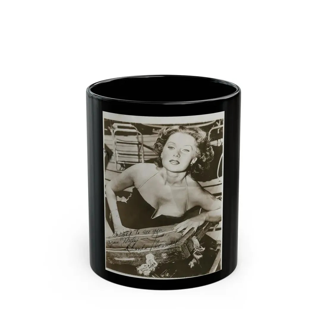 Rhonda Fleming #163 (Vintage Female Icon) Black Coffee Mug 11oz - Go Mug Yourself