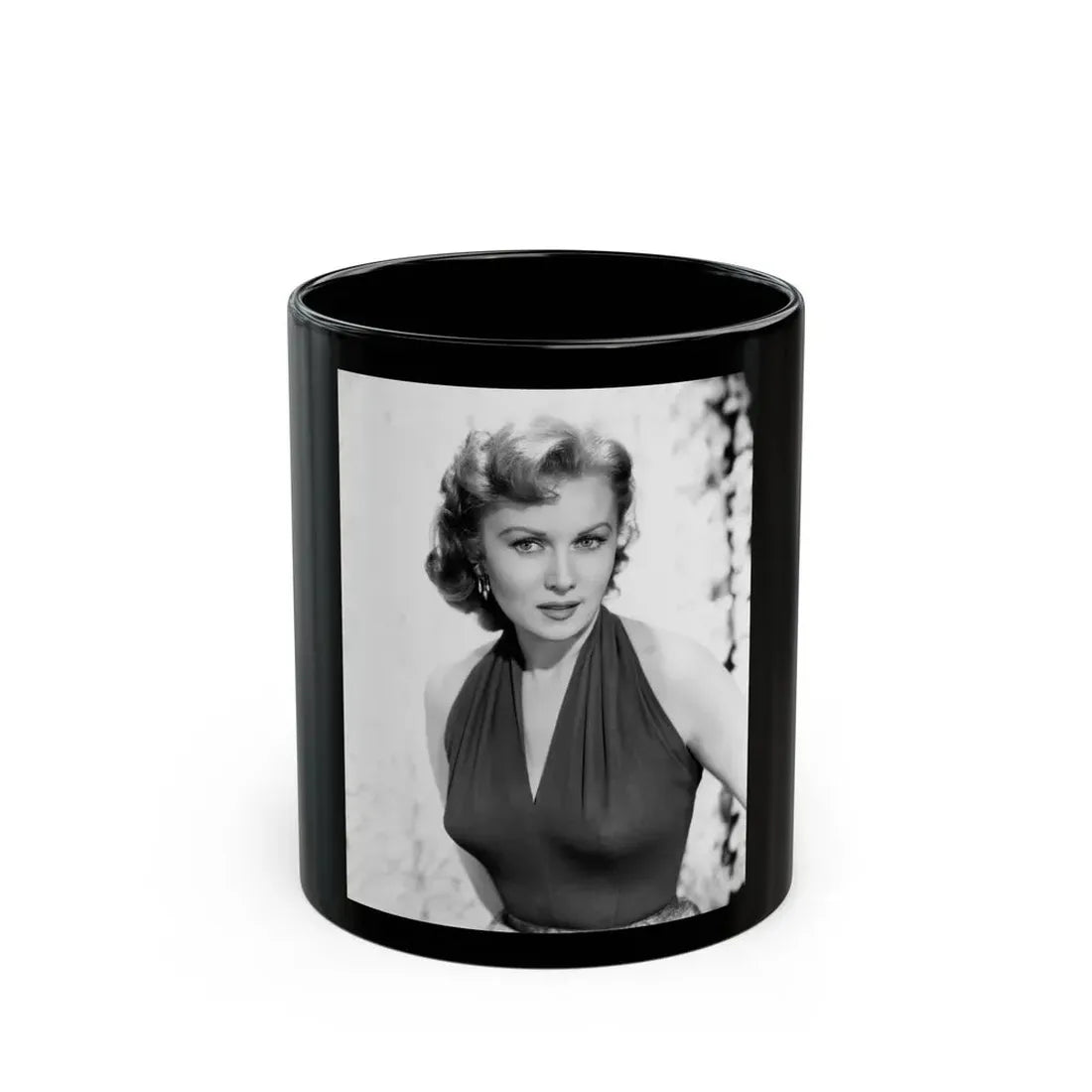 Rhonda Fleming #168 (Vintage Female Icon) Black Coffee Mug 11oz - Go Mug Yourself