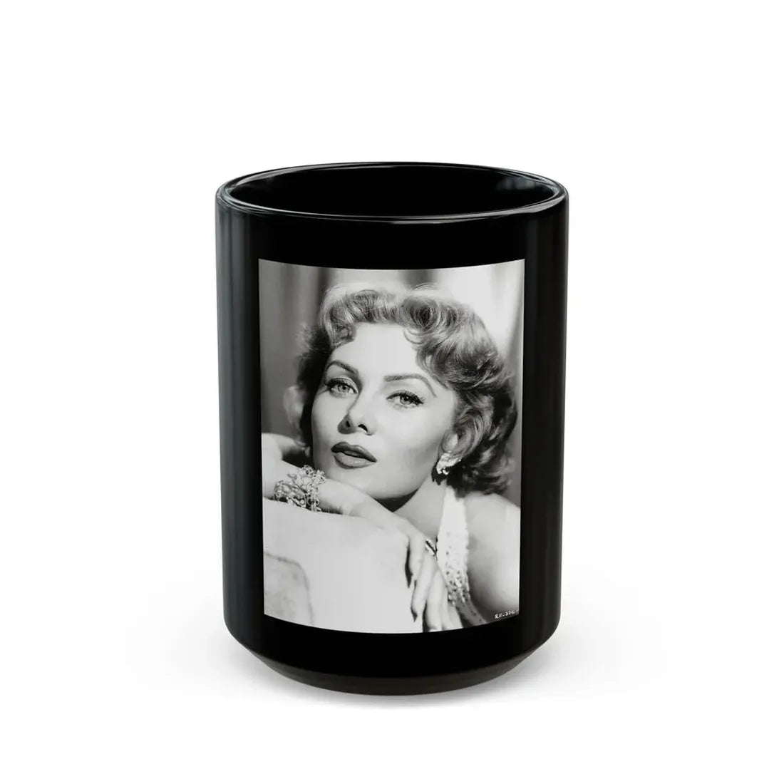 Rhonda Fleming #169 (Vintage Female Icon) Black Coffee Mug 15oz - Go Mug Yourself