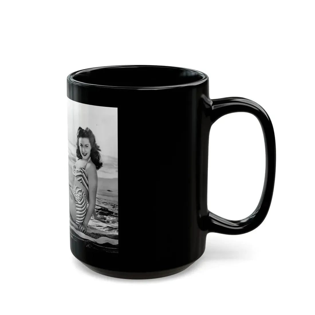 Rhonda Fleming #1731 (Vintage Female Icon) Black Coffee Mug - Go Mug Yourself