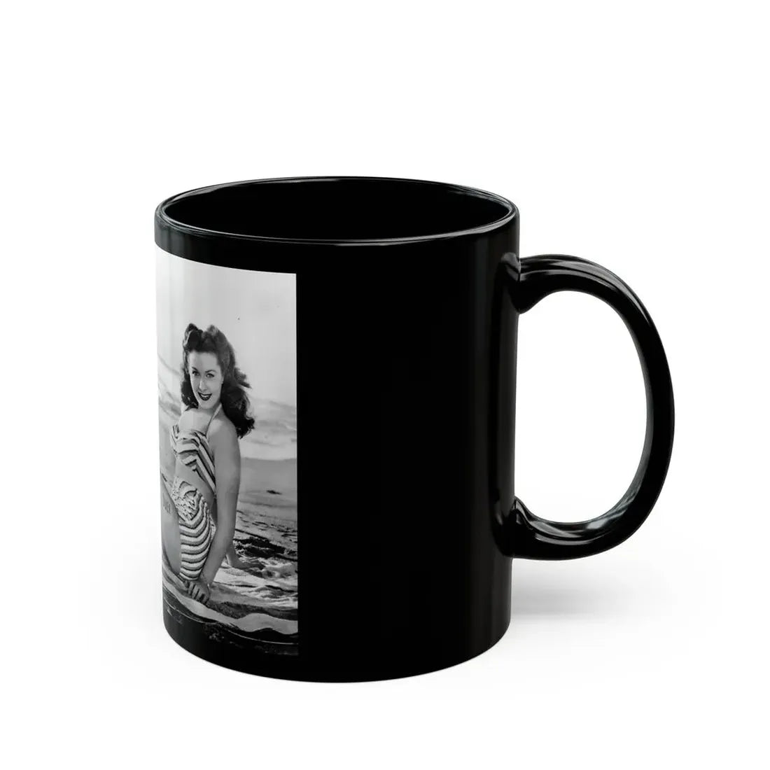 Rhonda Fleming #1731 (Vintage Female Icon) Black Coffee Mug - Go Mug Yourself