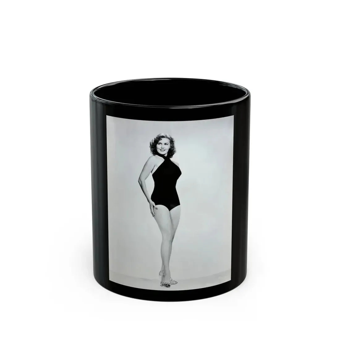 Rhonda Fleming #195 (Vintage Female Icon) Black Coffee Mug 11oz - Go Mug Yourself