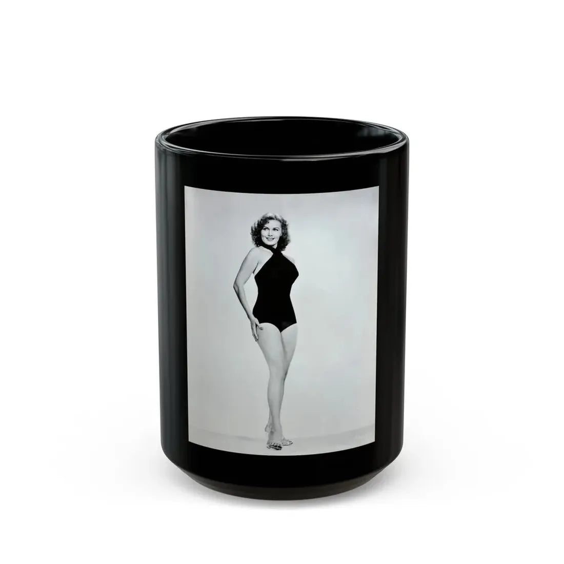Rhonda Fleming #195 (Vintage Female Icon) Black Coffee Mug 15oz - Go Mug Yourself
