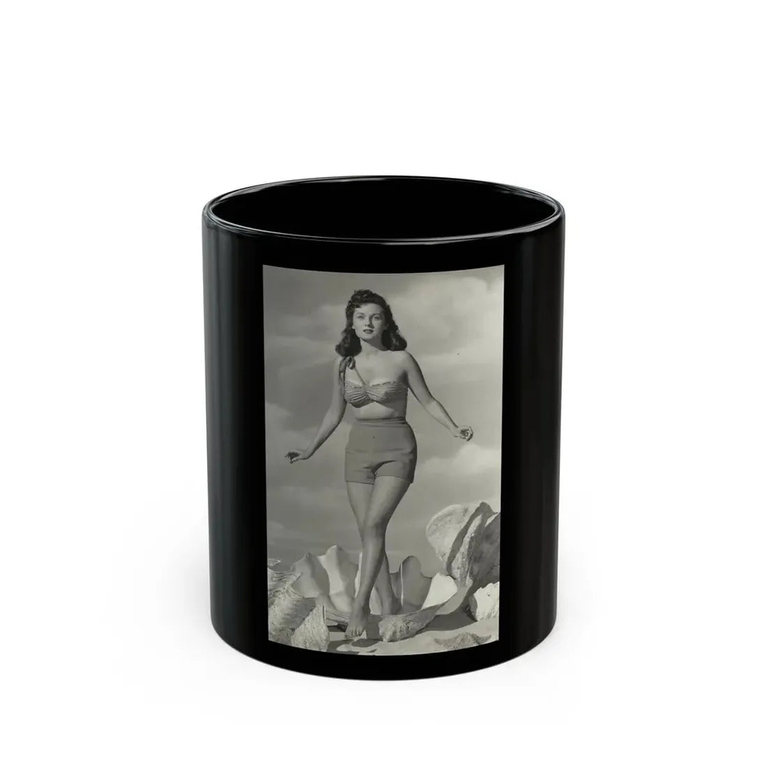 Rhonda Fleming #196 (Vintage Female Icon) Black Coffee Mug 11oz - Go Mug Yourself