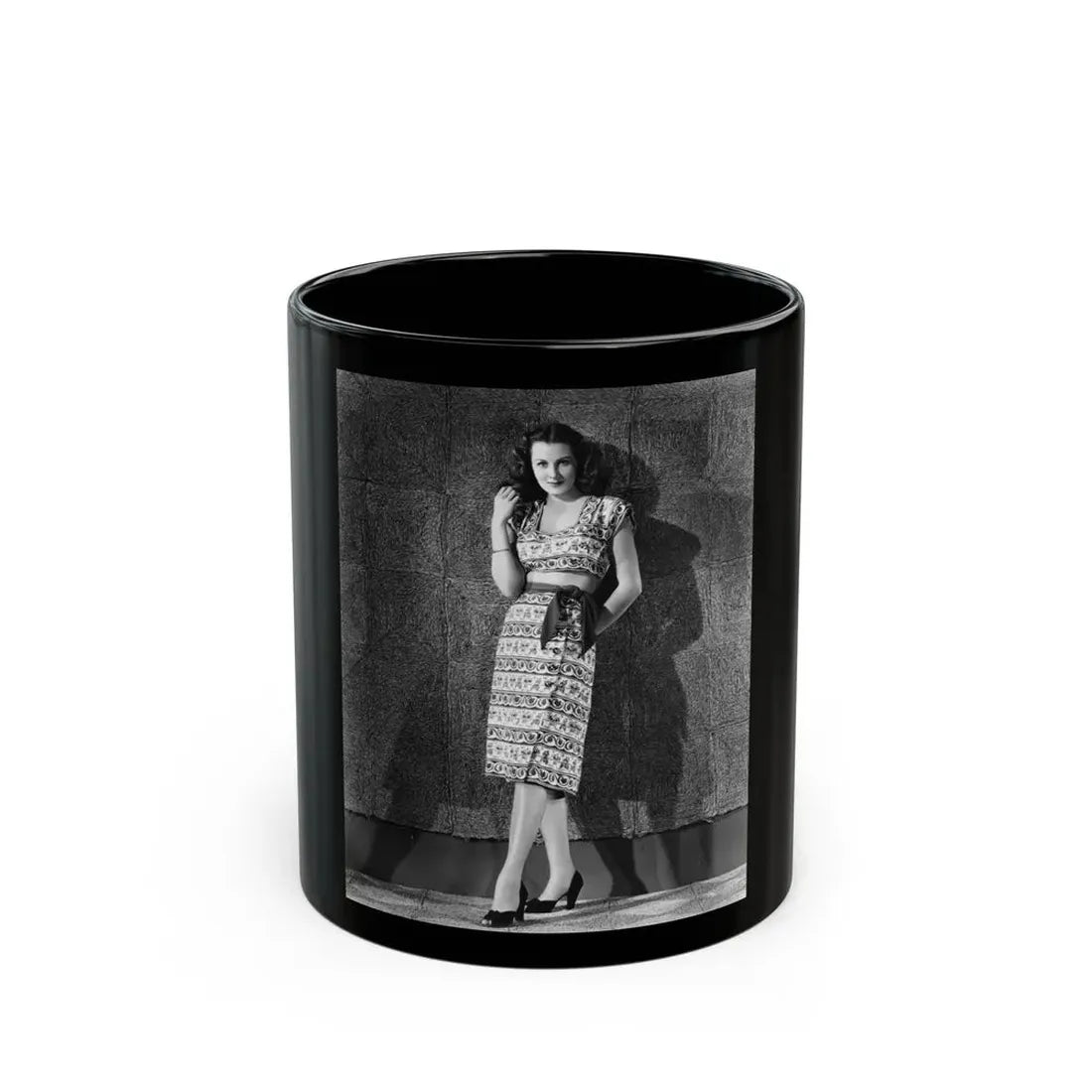 Rhonda Fleming #96 (Vintage Female Icon) Black Coffee Mug 11oz - Go Mug Yourself