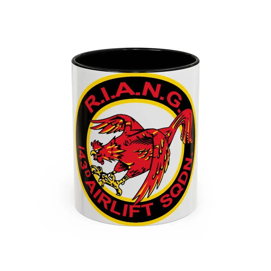 R.I.A.N.G. 143rd Airlift Sq (U.S. Air Force) Accent Coffee Mug 11oz Black - Go Mug Yourself