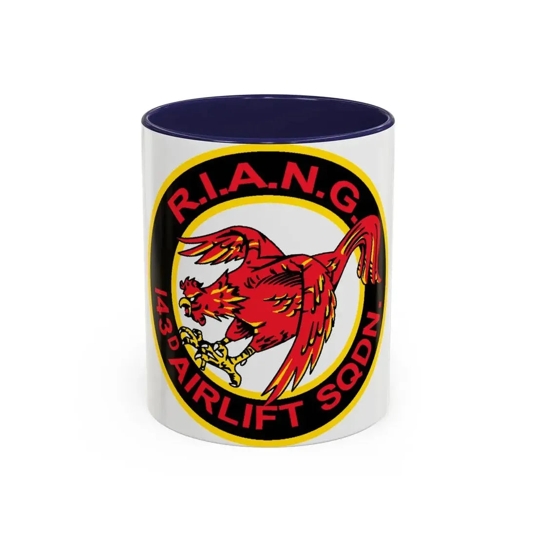 R.I.A.N.G. 143rd Airlift Sq (U.S. Air Force) Accent Coffee Mug 11oz Navy - Go Mug Yourself