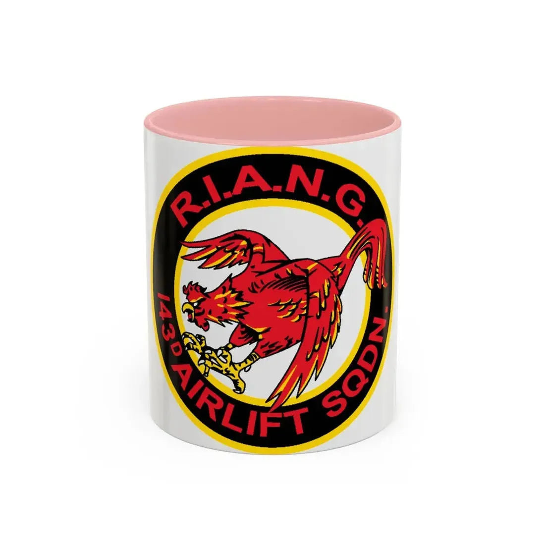 R.I.A.N.G. 143rd Airlift Sq (U.S. Air Force) Accent Coffee Mug 11oz Pink - Go Mug Yourself