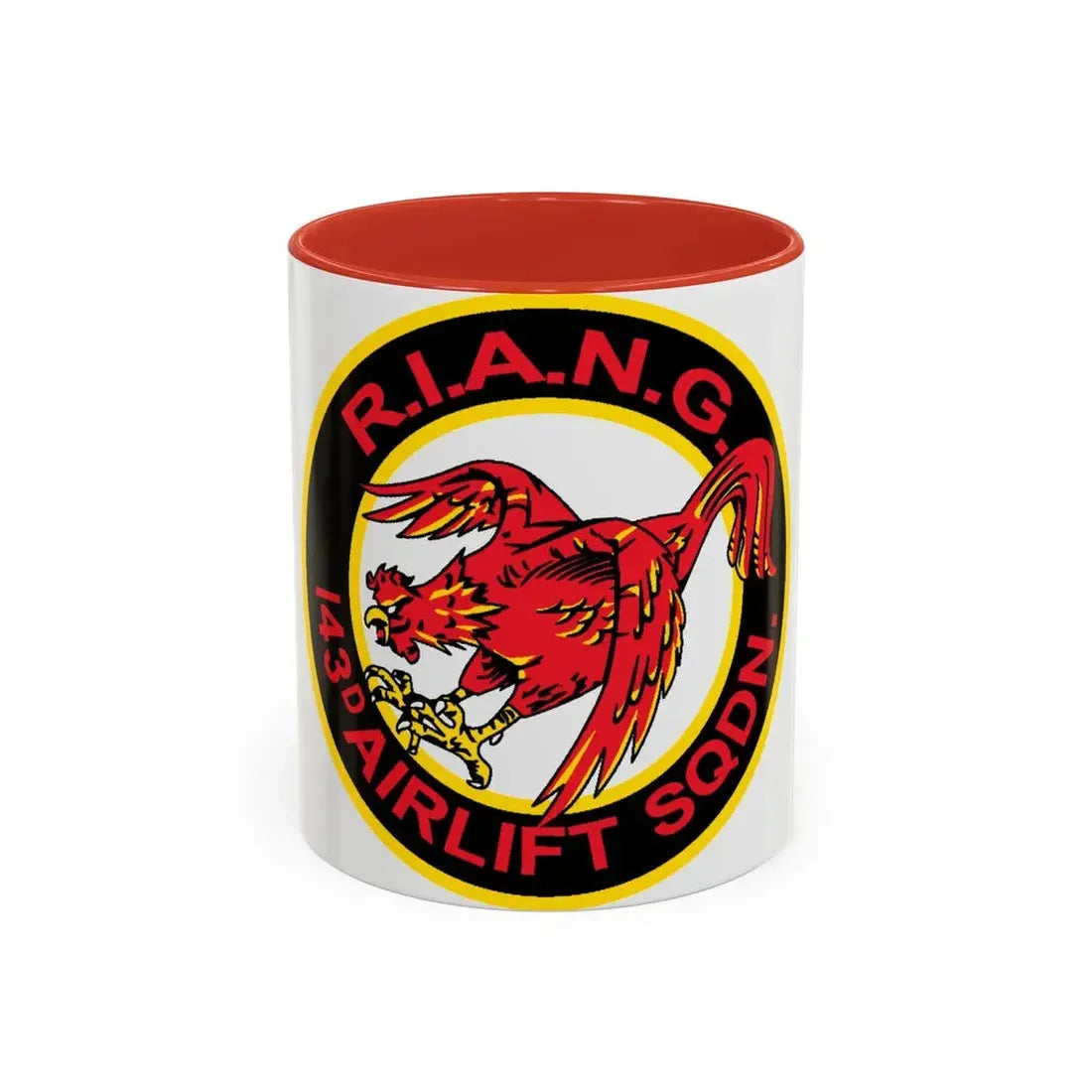 R.I.A.N.G. 143rd Airlift Sq (U.S. Air Force) Accent Coffee Mug 11oz Red - Go Mug Yourself