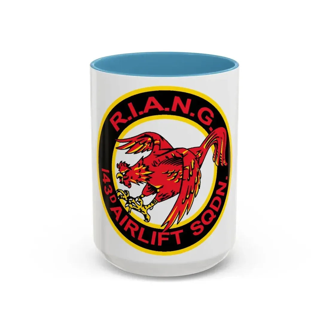 R.I.A.N.G. 143rd Airlift Sq (U.S. Air Force) Accent Coffee Mug 15oz Light Blue - Go Mug Yourself