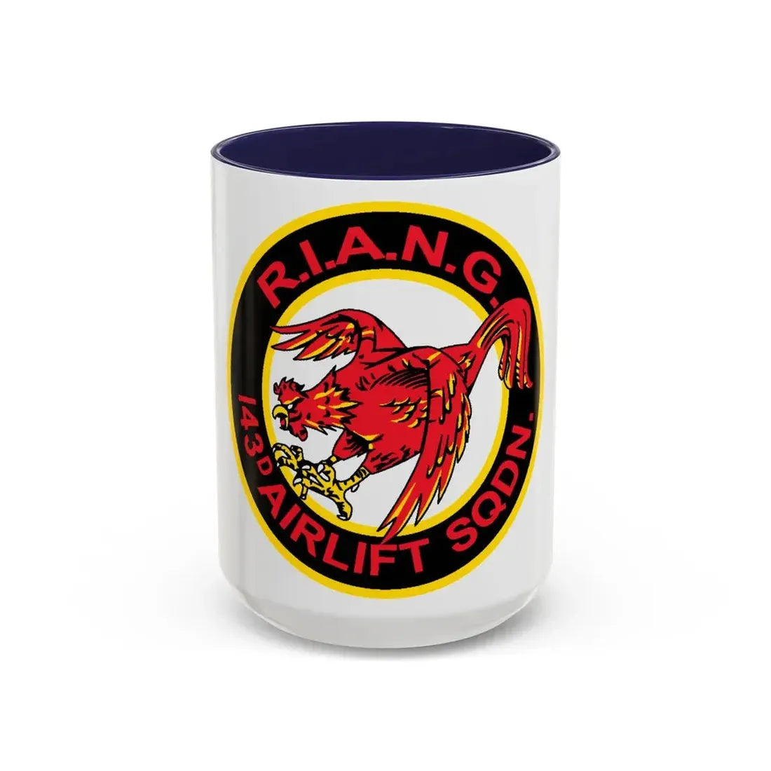 R.I.A.N.G. 143rd Airlift Sq (U.S. Air Force) Accent Coffee Mug 15oz Navy - Go Mug Yourself