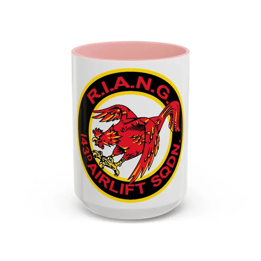 R.I.A.N.G. 143rd Airlift Sq (U.S. Air Force) Accent Coffee Mug 15oz Pink - Go Mug Yourself