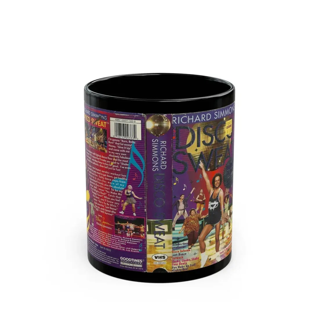 RICHARD SIMONS DISCO SWEAT (VHS COVER) - Black Coffee Mug 11oz - Go Mug Yourself