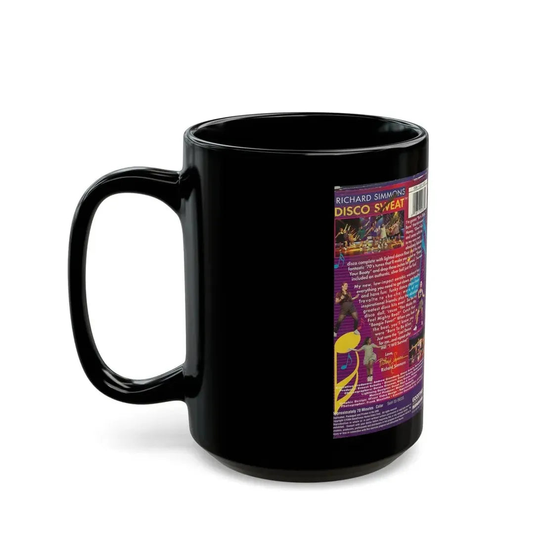 RICHARD SIMONS DISCO SWEAT (VHS COVER) - Black Coffee Mug - Go Mug Yourself