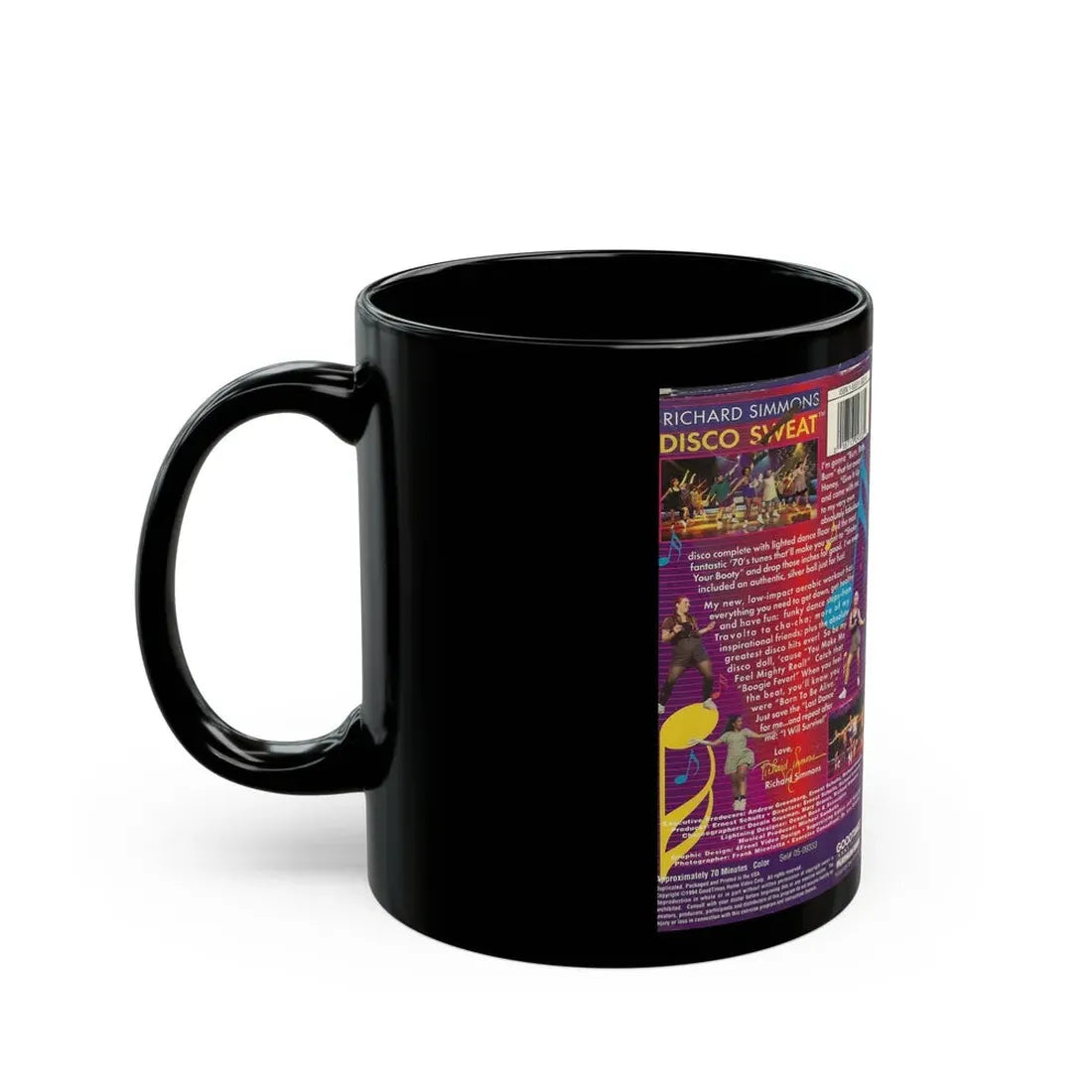 RICHARD SIMONS DISCO SWEAT (VHS COVER) - Black Coffee Mug - Go Mug Yourself