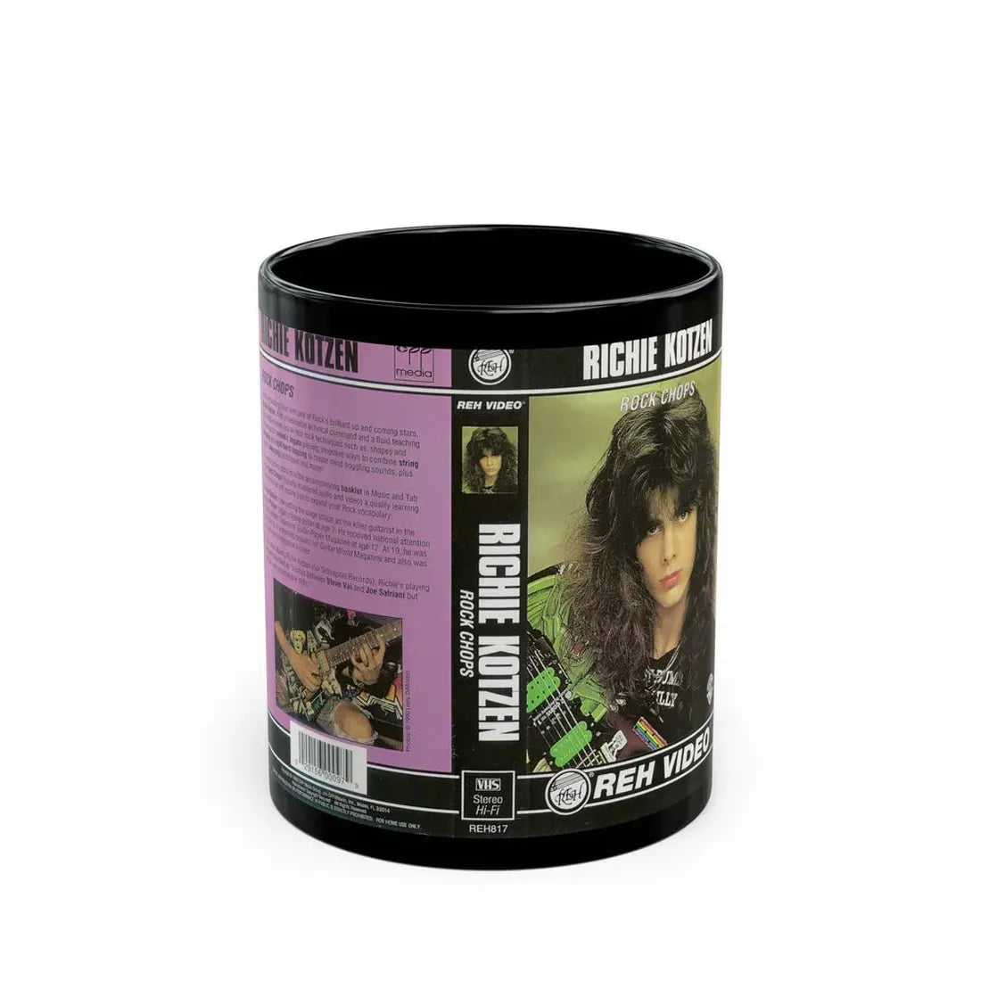 RICHIE KOTZEN ROCK CHOPS (VHS COVER) - Black Coffee Mug 11oz - Go Mug Yourself